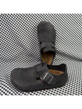 Birkenstock London Black Oiled Boho Leather Clogs Slip On Shoes EU 36 US 5